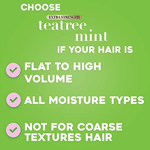 OGX Extra Strength Refreshing + Invigorating Teatree Mint Dry Scalp Treatment with Witch Hazel Astringent to Help Remove Scalp Buildup, Paraben-Free, Sulfate Surfactant-Free, 4 fl oz