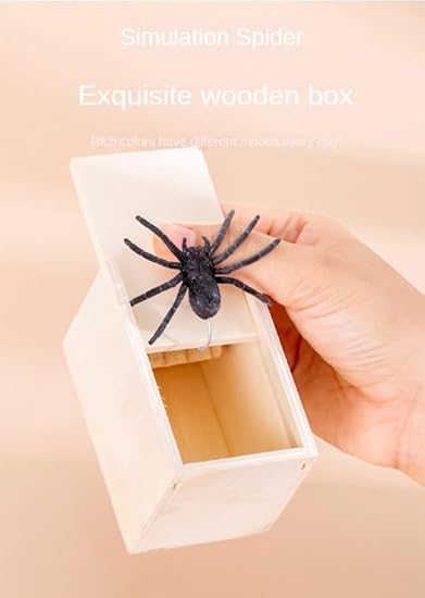 Spider Scare Wooden Box, Prank Ideas, Trick, Spider Trick, Prank Gifts