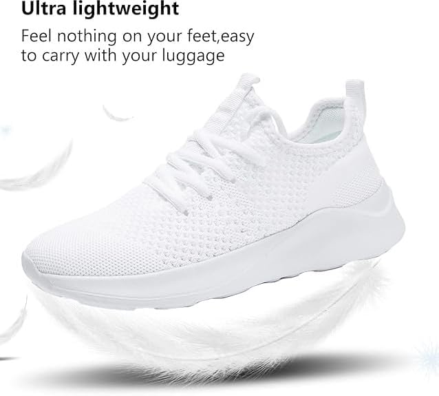 Comfortable, slip-resistant sneakers with breathable knit, shock-absorbing sole, and flexible design for workouts or everyday wear.