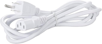 White Replacement Power Cord for Computer Monitor TV