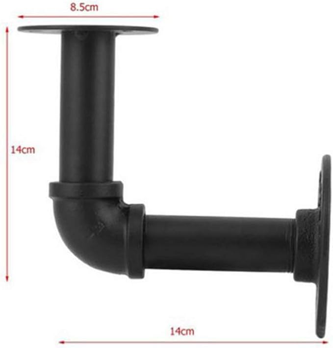 JHSLXD Industrial Style Water Pipe Bookshelf Creative Metal Wrought Iron Shelf Support Decorative Bracket,B Style
