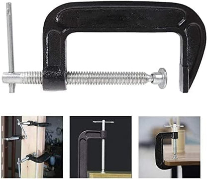 2 Inch C-Clamp Set, Heavy Duty Steel C Clamp Industrial Strength C Clamps for Woodworking, Welding, and Building (4Pcs)