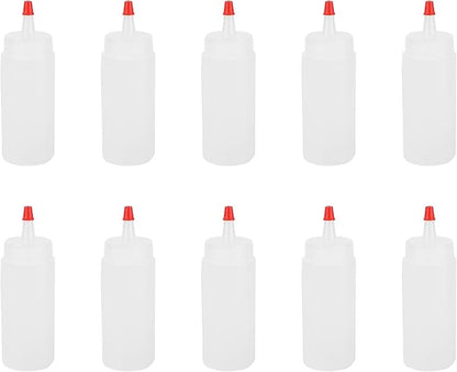 10pcs 4 Oz Plastic Squeeze Condiment Bottles Clear Squeeze Bottles Dressing Containers with Lids Reusable Squeeze Bottles Icing Small Squeeze Bottles Mini Syrup Bottle