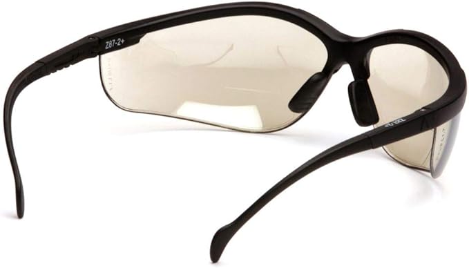 Pyramex Venture II Bifocal Readers Safety Eyewear, Clear +1.5 Lens With Black Frame