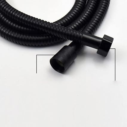 Black Stainless Steel Hose Shower Hose Long Bathroom Shower Extension Plumbing Pipe (Size : 150cm)