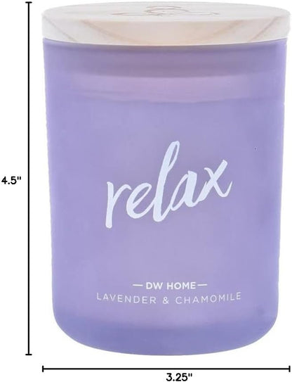DW Home Richly Scented RelaxLavender  Chamomile Single Wick Candle with Wood lid (7.4 oz)
