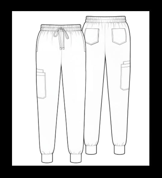 Medical Scrub Pants for Women, Jogger Pants with 6 Pockets, Soft Womens Scrubs Pant Drawstring Mid-Rise Cargo Pants