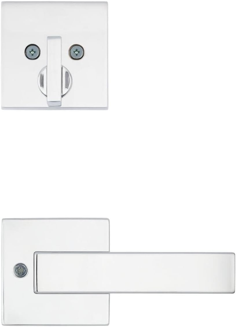 Kwikset 966SAL SQT-514 Kwikset 971SALSQT Singapore Lever Single Cylinder Interior Pack with Square Rose for Handlesets (Matte Black)