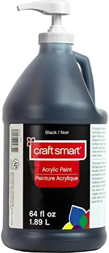 Craft Smart 64oz. Black Acrylic Paint - Fast Drying Paint for Drawing, Painting, Art & Crafts Supplies - 1 Pack