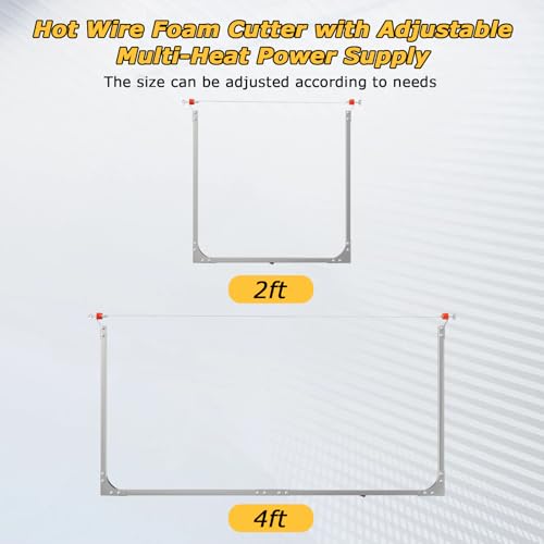 Adjustable 4FT Hot Wire Foam Cutter with Adjustable Multi-Heat Power Supply, Foam Wire Cutter with Extra Cutting Blades, For Styrofoam/EIFS/XPS/EPS