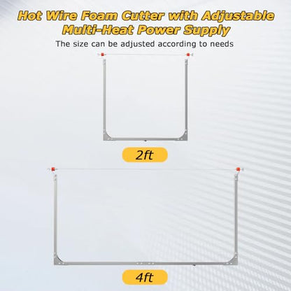 Adjustable 4FT Hot Wire Foam Cutter with Adjustable Multi-Heat Power Supply, Foam Wire Cutter with Extra Cutting Blades, For Styrofoam/EIFS/XPS/EPS
