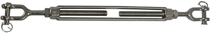 1/2" x 9" 316 Stainless Steel Jaw and Jaw Turnbuckles Marine Grade