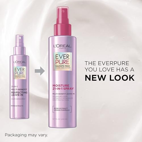 L'Oreal Paris 21-in-1 Leave In Conditioner Spray, Sulfate Free, Vegan, EverPure 6.8 fl oz