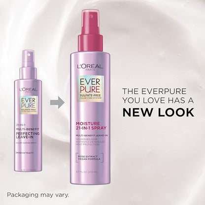 L'Oreal Paris 21-in-1 Leave In Conditioner Spray, Sulfate Free, Vegan, EverPure 6.8 fl oz
