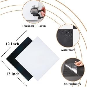 Vinyl Flooring Peel and Stick Floor TileCoverings 12in12in Easy to Install and Waterproof for Bathroom and Kitchen (10 PCS, Black and White)