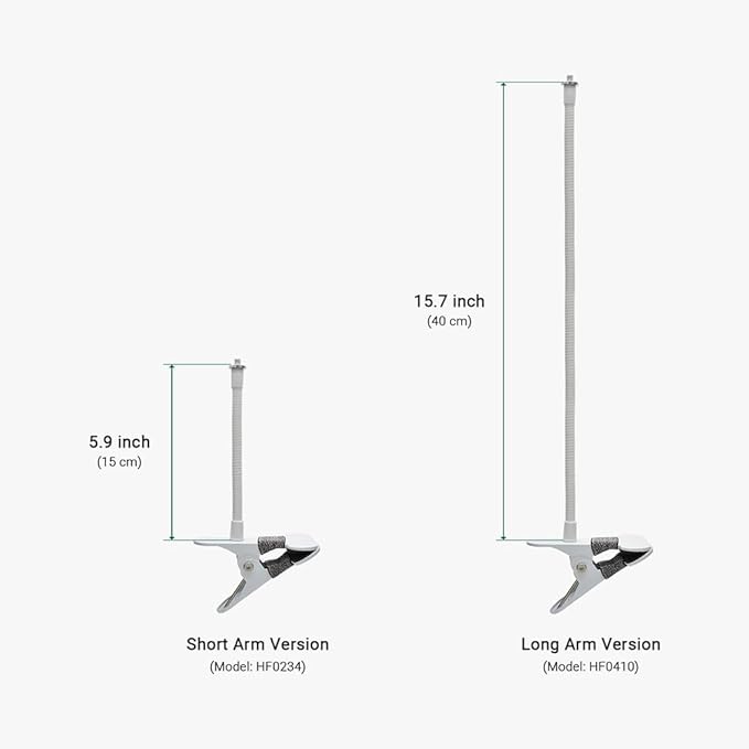 Holicfun Flexible Clip Mount with 15cm Gooseneck for Indoor and Outdoor Security Cameras, Compatible with Ring, Blink, Eufy, Google Nest, Wyze, Arlo, Simplisafe and Other Cameras - White