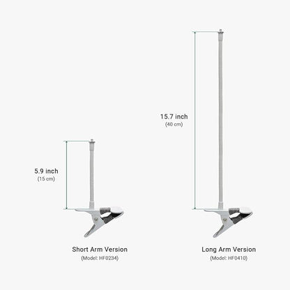 Holicfun Flexible Clip Mount with 15cm Gooseneck for Indoor and Outdoor Security Cameras, Compatible with Ring, Blink, Eufy, Google Nest, Wyze, Arlo, Simplisafe and Other Cameras - White