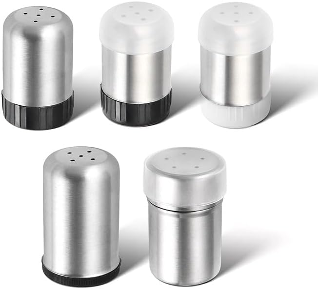 Silver Sugar Shakers Spice Salt Pepper Organizer Container Dust-proof Stainless Steel Salt and Pepper Mill Sets