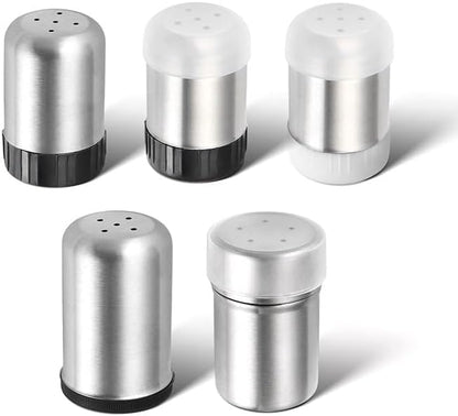 Silver Sugar Shakers Spice Salt Pepper Organizer Container Dust-proof Stainless Steel Salt and Pepper Mill Sets