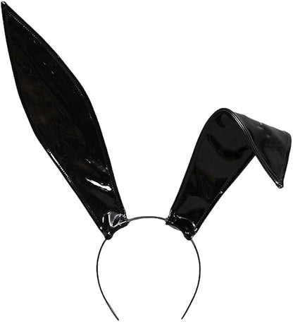 Bunny Ears Headband Women Bendable Leather Cute Headbands Halloween Party Rabbit Teens Cosplay Hair Accessory