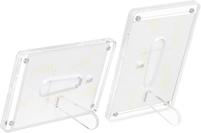 ECOSEAO 4x6 Minimalist Picture Frame Acrylic Glass Photo Frame with Magnetic Desktop Display Horizontally or Vertically