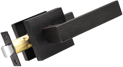 Probrico Heavy Duty Square Passage Lever Door Handle Non-Locking Leverset for Hallway or Closet Reversible for Right  Left Sided Doors - Oil Rubbed Bronze,1 Pack