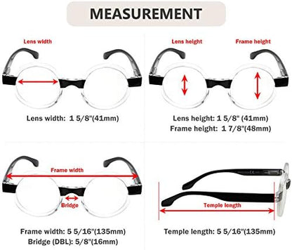 Eyekepper Round Reading Glasses Women Oprah Style Readers - Black 2.50