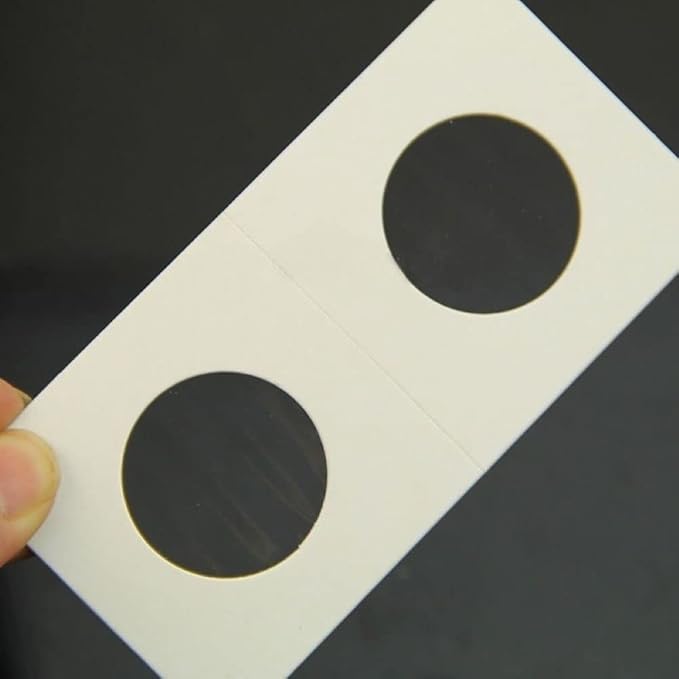 100 Pieces Cardboard Coin Flips 2x2 Holders Sleeves for All Coins Collection Supplies Currency Holder Storage for Pennies, Quarters, Stamp(40mm-100pcs)