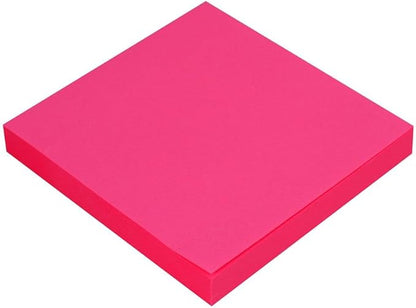 MEMOBE Sticky Notes - Sticky Notes - Sticky Notes Set - Self-Adhesive Notes - Postit Sticky Notes - Reusable Sticky Notes - Pastel Sticky Notes - 75 x 75 mm 100 Cards - Neon Pink