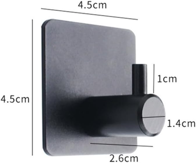 NevStp 123PCS Self Adhesive Wall Hook Black Gold Hanging Hooks for Wall Bathroom Towel Holder No Drill Bathroom Organaizer,1pcs Black