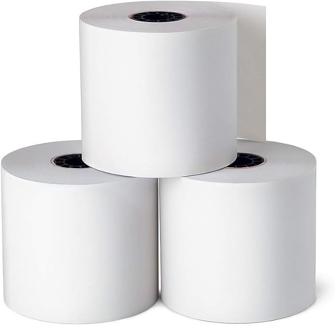 1InTheOffice Adding Machine/Calculator Roll, 16 lb, 1/2" Core, 2-1/4" x 150 ft, White (3)