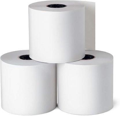 1InTheOffice Adding Machine/Calculator Roll, 16 lb, 1/2" Core, 2-1/4" x 150 ft, White (3)