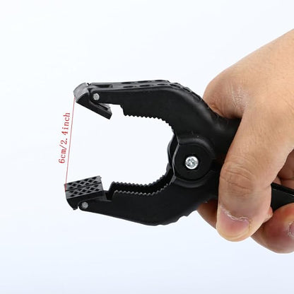MEHOFOND 4 Pack Spring Clamps - Black Heavy Duty Plastic Clamps for Crafts, Backdrop Stand, Home Improvement, Photography Studios