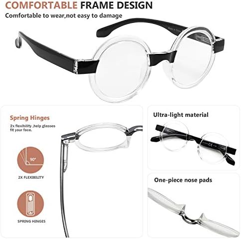 Eyekepper Round Reading Glasses Women Oprah Style Readers - Black 2.50