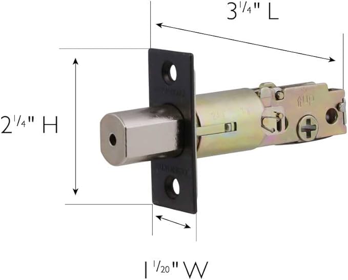 Design House 728279 2-Way Replacement Square Corner Deadbolt Latch Oil Rubbed Bronze
