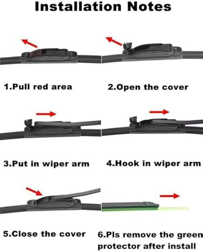 OEM Quality 26 "+ 18" Quality all-weather durable stable quiet wiper blades + Suitable for all weather (2 blades)