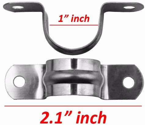 Wideskall® 1" inch Heavy Duty Pipe Tube Conduit Steel Hanger U Strap Clamps Clip w/Screws (Pack of 4)