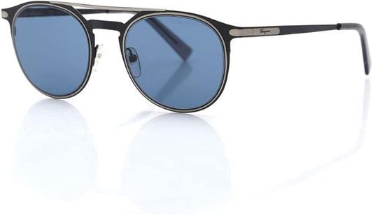SALVATORE FERRAGAMO Oval Sunglasses SF186S 002 Matte Black 52mm