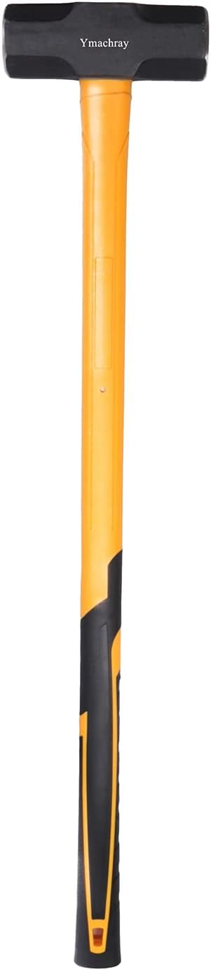 10 LB Sledge Hammer with Heavy Duty Construction, 35-Inch Fiberglass Handle, Overstrike Protection, Textured Grip