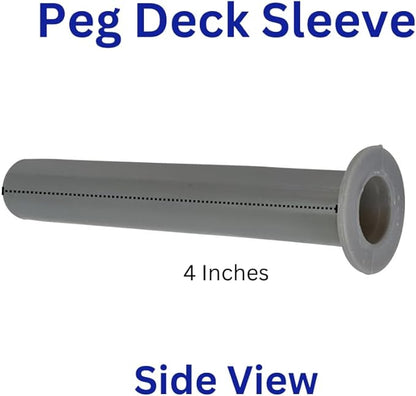 Pool Fence Deck Plugs & Sleeves for Peg Pole Fence (Gray)