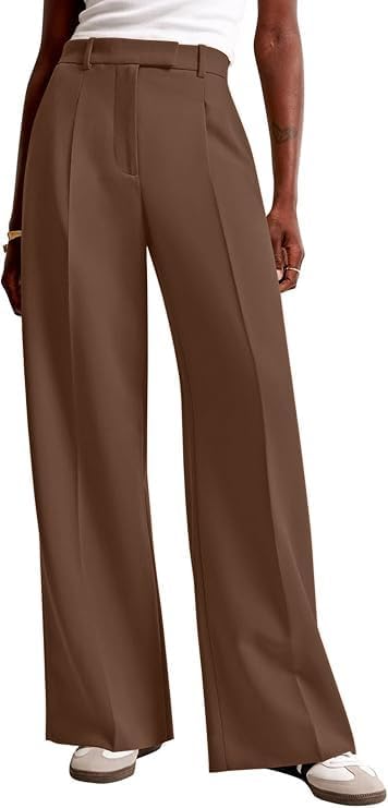 NIMIN Women Wide Leg Pants High Waisted Dressy Work Trousers Business Casual Palazzo Pants with Pockets