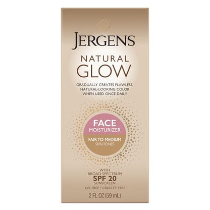 Jergens Natural Glow Daily Facial Moisturizer, Fair to Med 2 fl oz (59 ml) (NO BOX)