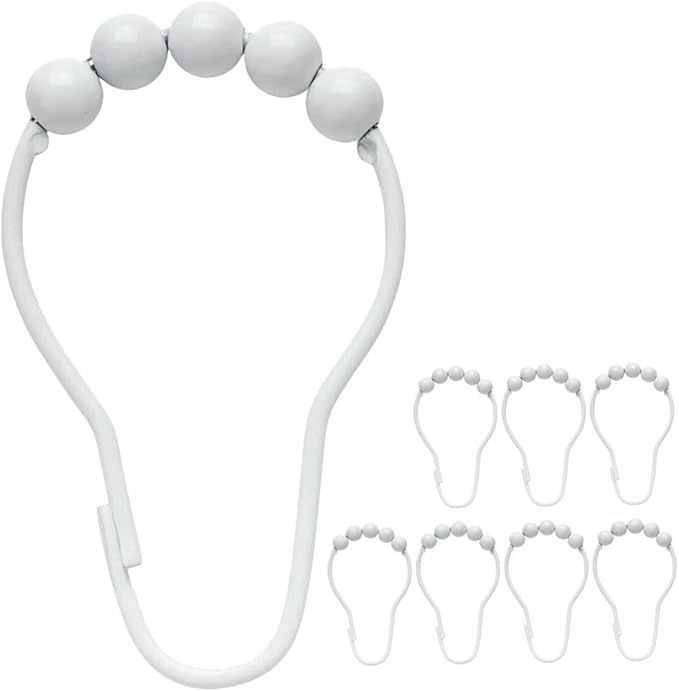 8pcs Shower Curtain Hooks Metal Rings for Bathroom Rods Smooth Finish Versatile Design Easy to Install Fits Shower Curtains