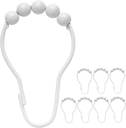 8pcs Shower Curtain Hooks Metal Rings for Bathroom Rods Smooth Finish Versatile Design Easy to Install Fits Shower Curtains