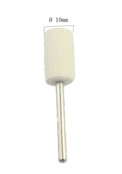 Luo ke 10mm Diameter Cylinder Shape Polishing Buffing Wheels Wool Felt Mounted Mandrel Grinding Bits Grinder Head Rotary Tool Accessories Drill Tools Attachment - 1/8 Inch Shank