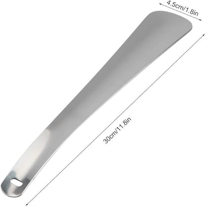 Metal Shoe Horn 11.8in, Stainless Steel Shoehorn Long Handle Shoe Horns Shoe Helper for Seniors Pregnant Woman Kids