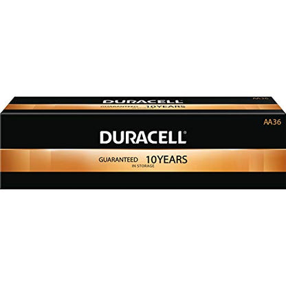 Duracell MN15P36 Standard Battery, AA, Alkaline, PK36 Lighting, 36 Count (Pack of 1), Black