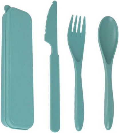 Portable Travel Cutlery Set, Reusable Knife Fork Spoon Cutlery for Travel Picnic Camping or Daily Use (red)