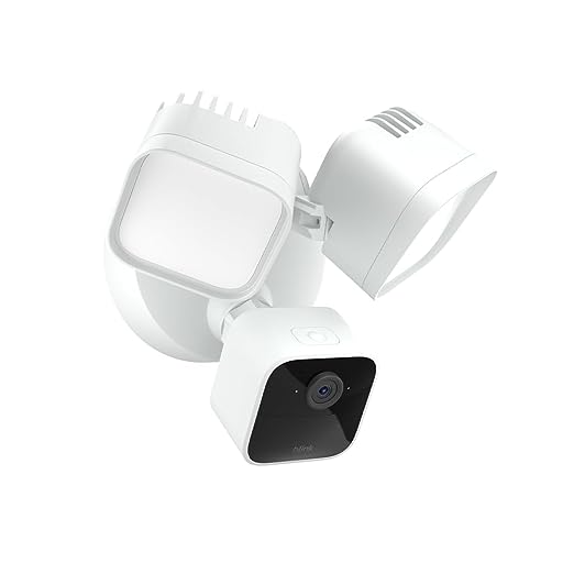 Blink Wired Floodlight Camera - Smart security camera, 2600 lumens, HD live view, enhanced motion detection, built-in siren, Works with Alexa  1 camera (White)