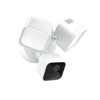 Blink Wired Floodlight Camera - Smart security camera, 2600 lumens, HD live view, enhanced motion detection, built-in siren, Works with Alexa  1 camera (White)